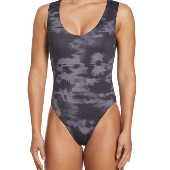 Brand New Nike Women's Floral Fade Keyhole Back One Piece Swimsuit - Picture 5 of 10